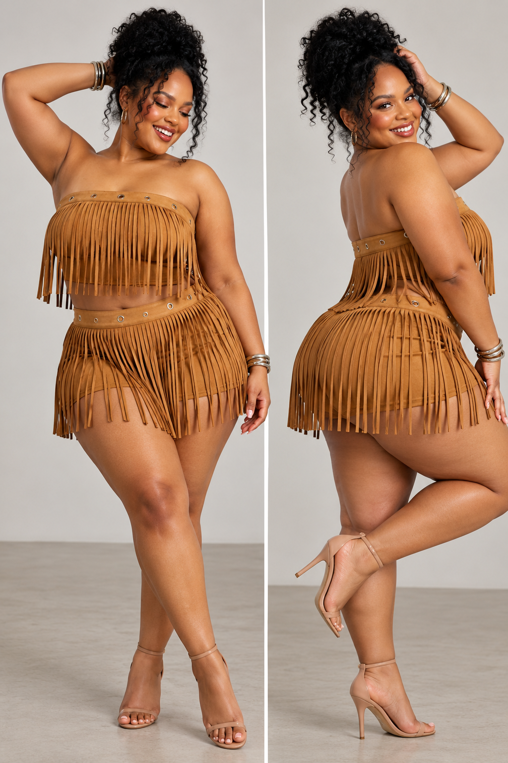 Fringe Tube Top and Bootyshort