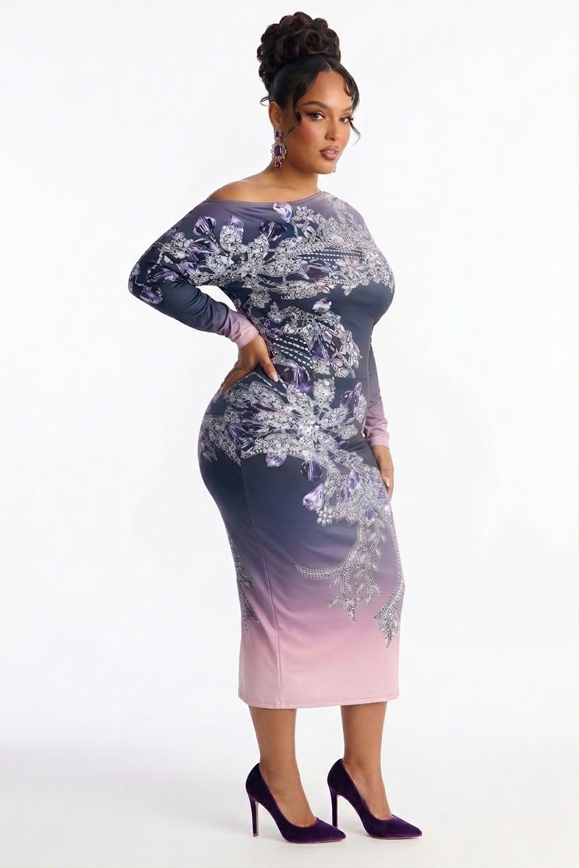 Amethyst Ombre Midi Dress